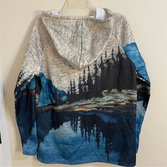 MISSLOOK Pullover Mountain Lake Scene Hoodie Women’s Size XL - Picture 3 of 5